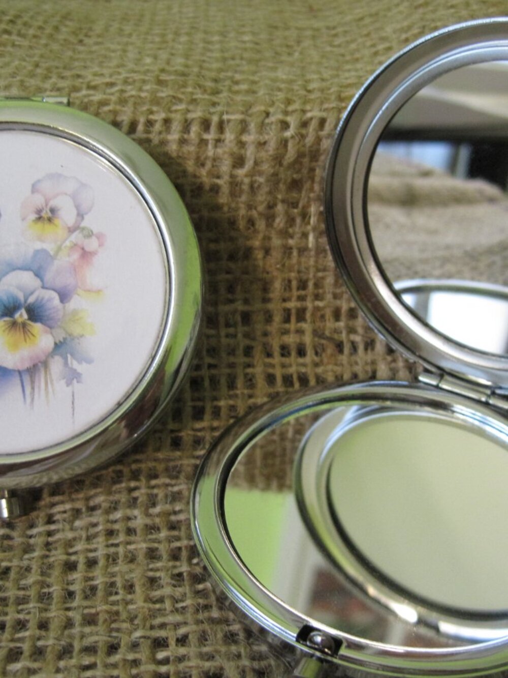 Pansies Themed Compact/Pocket Mirror